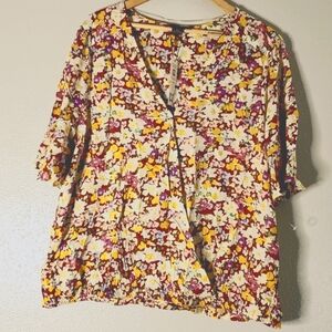 sanctuary Floral Wrap Blouse  Size XXL